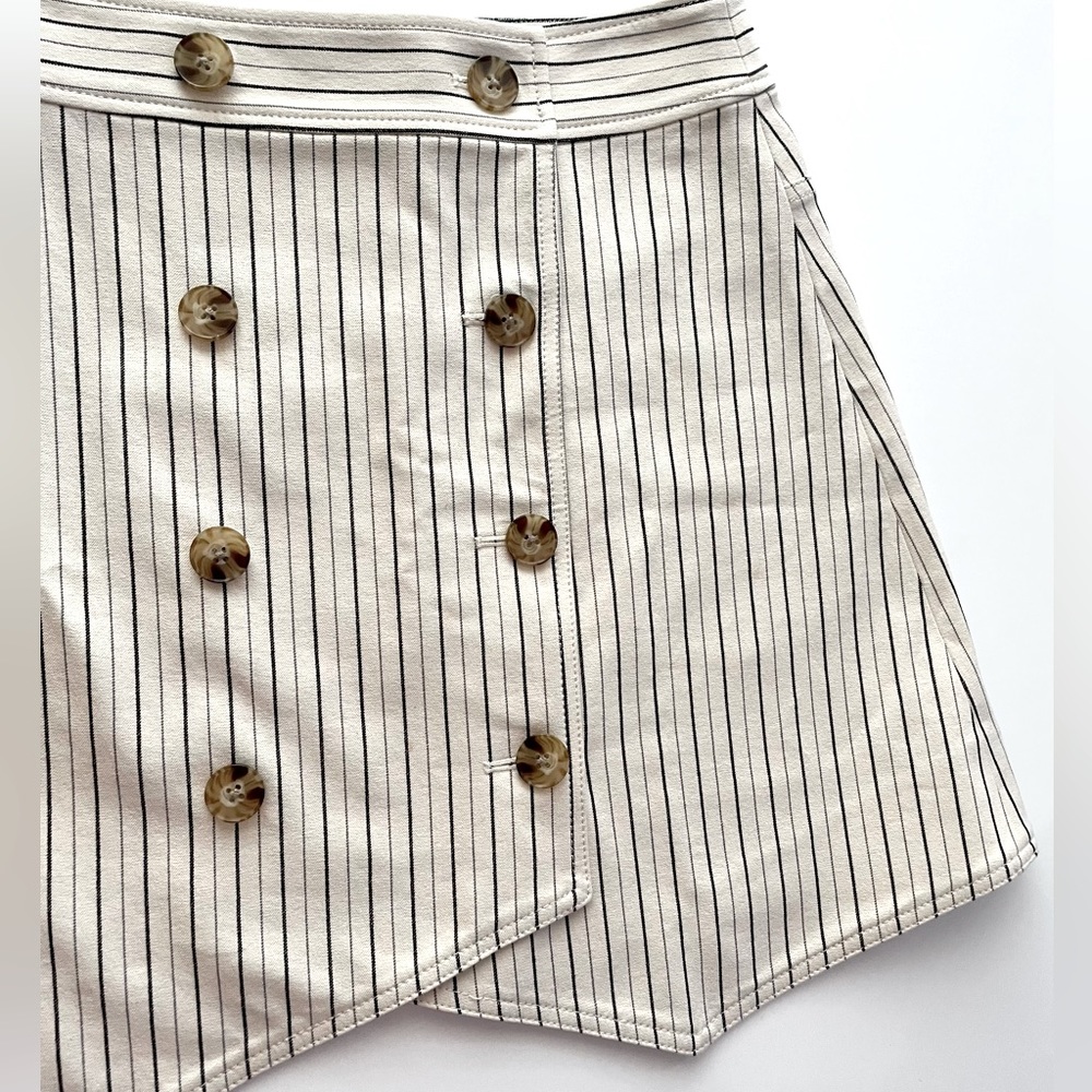 Derek Lam Crosby Striped Double-Breasted Mini Skirt Buttons Size 2